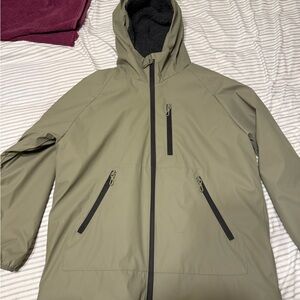 Zara Men's Khaki Hooded Raincoat